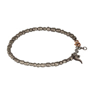 MANO|J Bracciale con sassi titanio e oro rosso, cornetto PEPSMBRTTTI